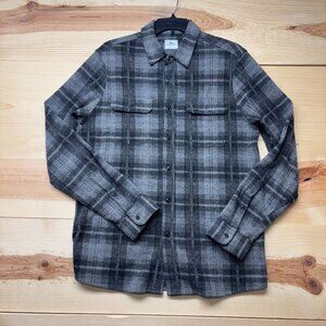 7 Diamonds Shirt Mens Small Gray Generation Soft Flannel Button Up Stretch